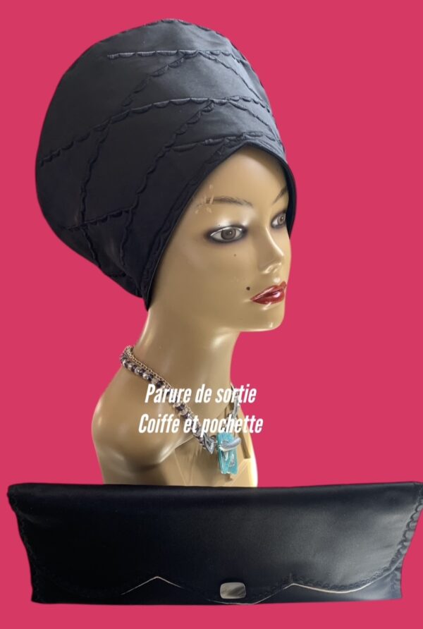 Parure prestige, coiffe et pochette.